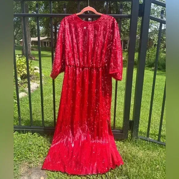 J Crew Sequin V Back Midi Dress NWT